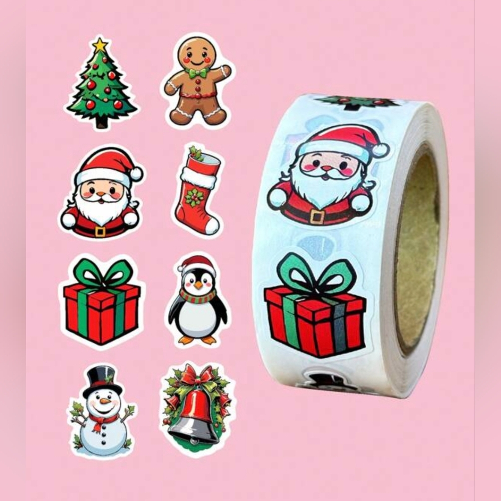Holiday Assorted Christmas Stickers 1" - 1500 Count NIP